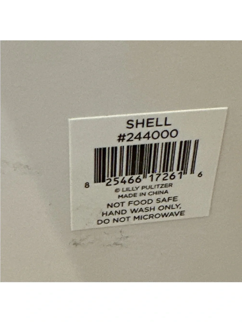 Lilly Pulitzer White Ceramic Shell Vase with Gold Trim